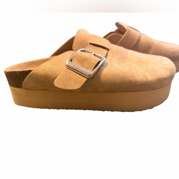 Madden Girl Shoes - Madden Girl Women's Suede Buckle Platform Clog - Tan